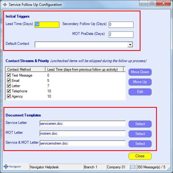 follow up config